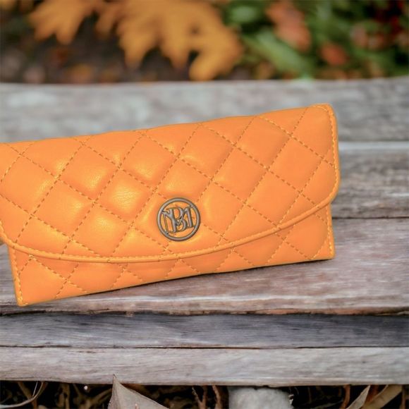 Badgley Mischka Handbags - BADGLEY MISCHKA SQUASH COLOR
DIAMOND QUILTED
COVER WALLET